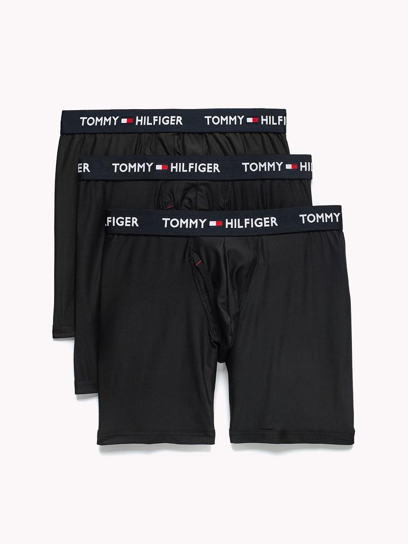 Férfi Tommy Hilfiger Everyday microfiber boxer brief 3pk Boxer Briefs Fekete | HU 1387OKI